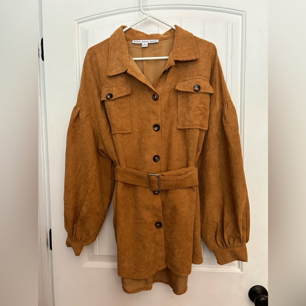HYFVE Women’s Belted Tunic Shirt/Jacket Brown Size‎ Large